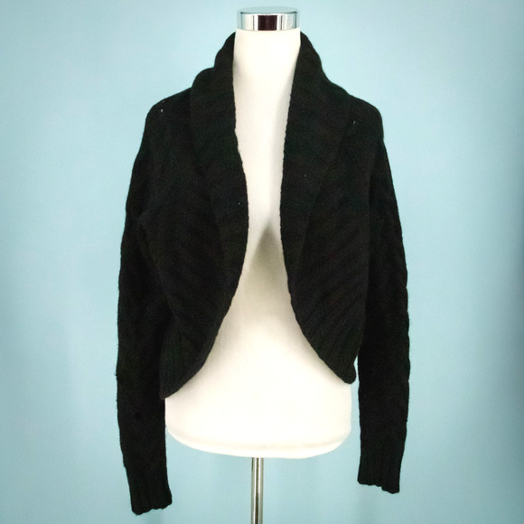 Vince Size Medium M Cable Knit Back Open Long Sleeve Wool Blend Cardigan Sweater - Picture 1 of 5